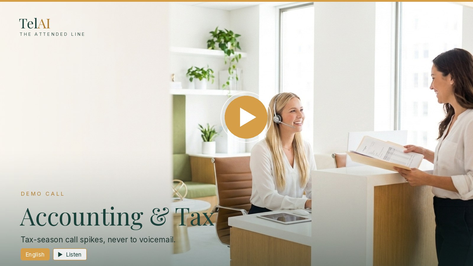 TelAI demo call — Accounting & Tax