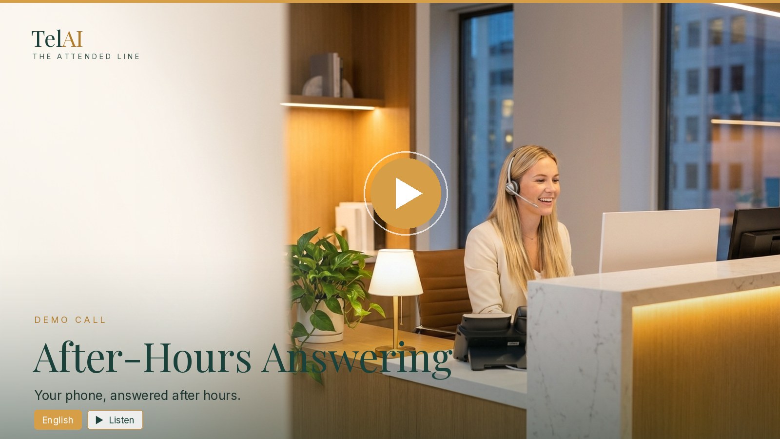TelAI demo call — After-Hours Answering