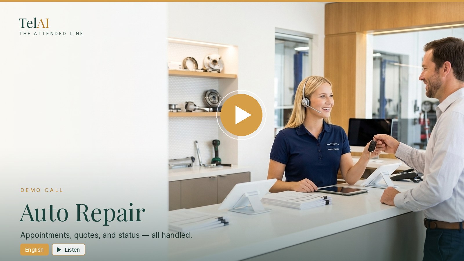 TelAI demo call — Auto Repair