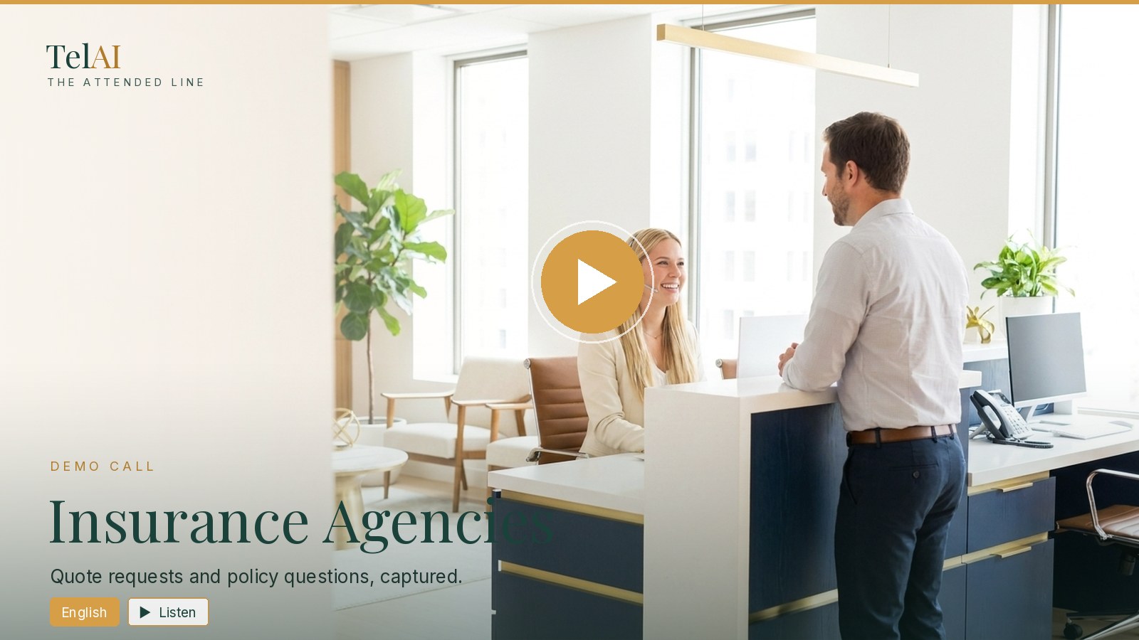 TelAI demo call — Insurance Agencies